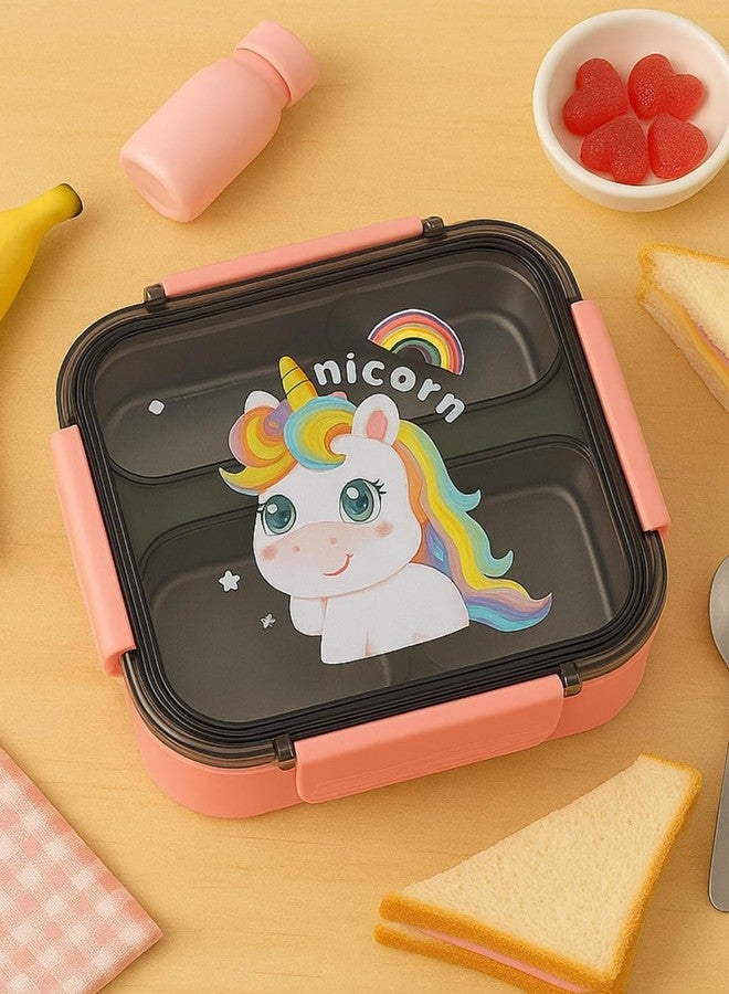 KitchEase Stainless Steel Insulated Airtight Leak Proof Seal Ring BPA Free Food Grade Lunch Box with Spoon & Fork, Snacks Tiffin Ideal for School Kids (Pink, 1200 ML) - Image 1